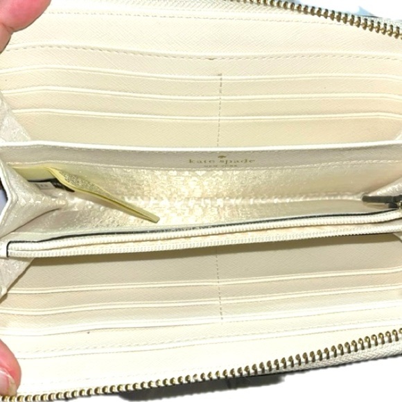 Kate Spade New York Neda Laurel Way Zip Around Wallet WLRU2670 Cement/Pumice - Picture 8 of 14